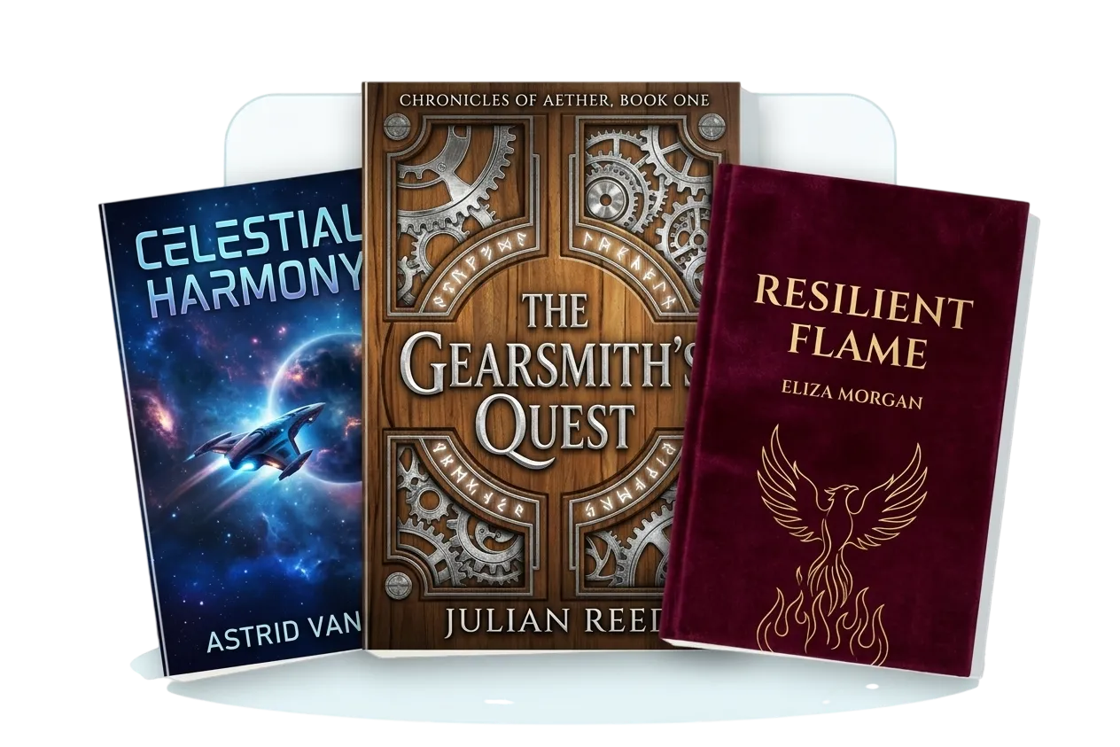 A collection of real fiction titles published for authors